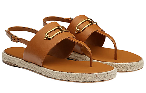 HERMES One Strap Sandals Women's Brown 2 2915971