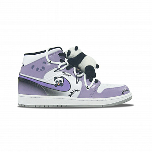 Jordan Air Jordan 1 Cushioning Mid-Top Vintage Basketball Shoes Men's White Purple 1 2916203