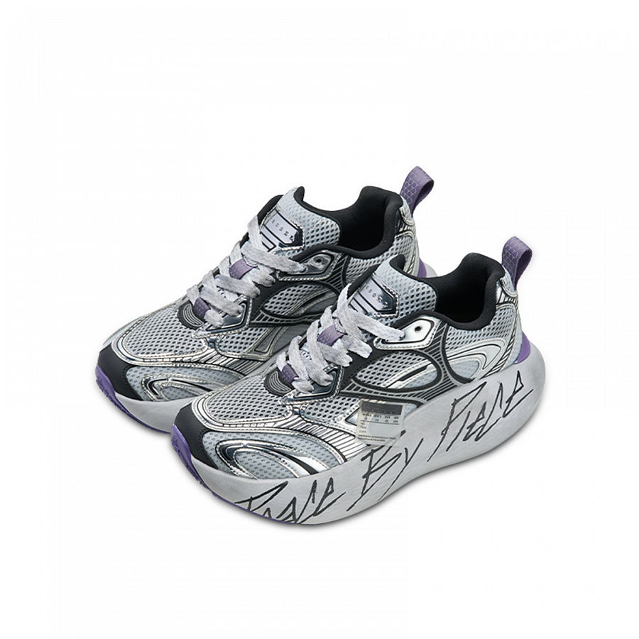 VESSEL Shock Absorbers Low Top Running Shoes Unisex Purple Gray