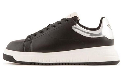 EMPORIO ARMANI Wear-Resistant Low-Top Skateboard Shoes Men's Black