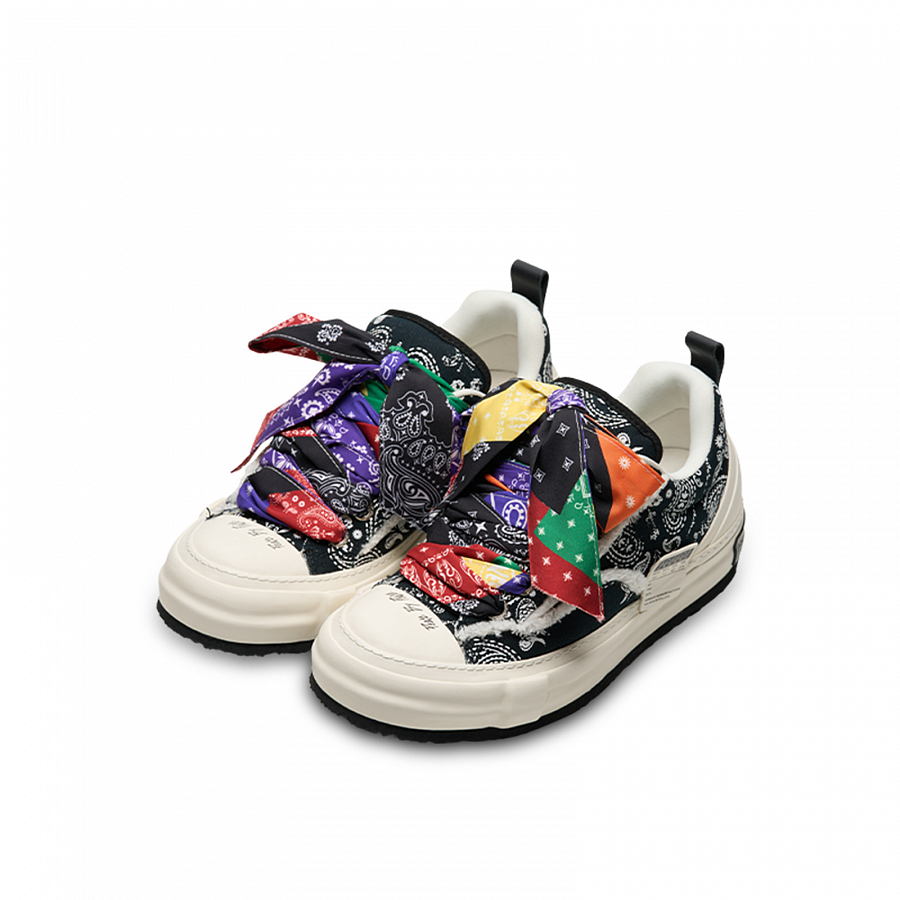 VESSEL Nougat Paisley Slip-Resistant Cushioning Low-Top Skateboard Shoes Unisex Black