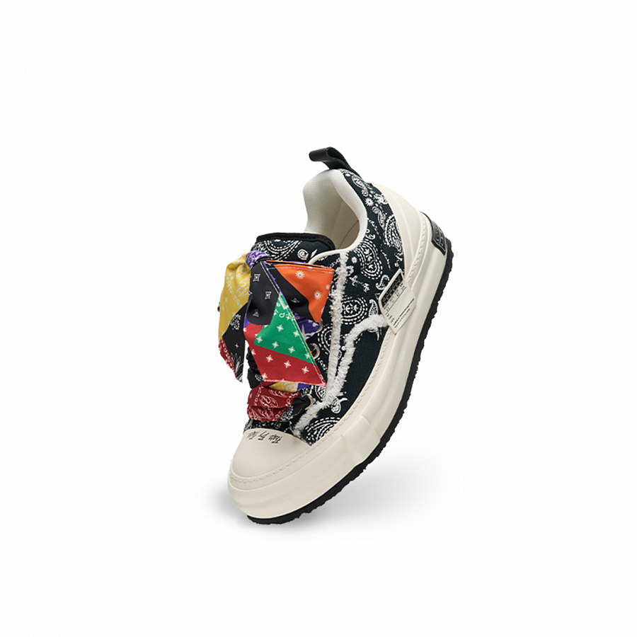 VESSEL Nougat Paisley Slip-Resistant Cushioning Low-Top Skateboard Shoes Unisex Black