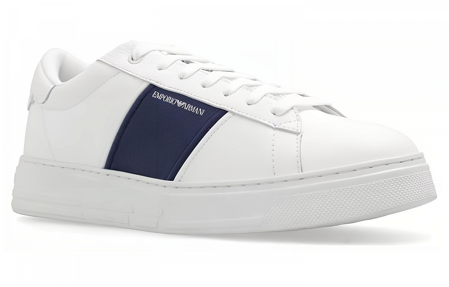 EMPORIO ARMANI Logo-print Leather Sneakers