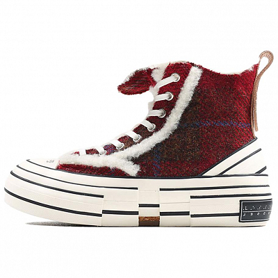 XVESSEL Skateboard Shoes Women's High-Top Red