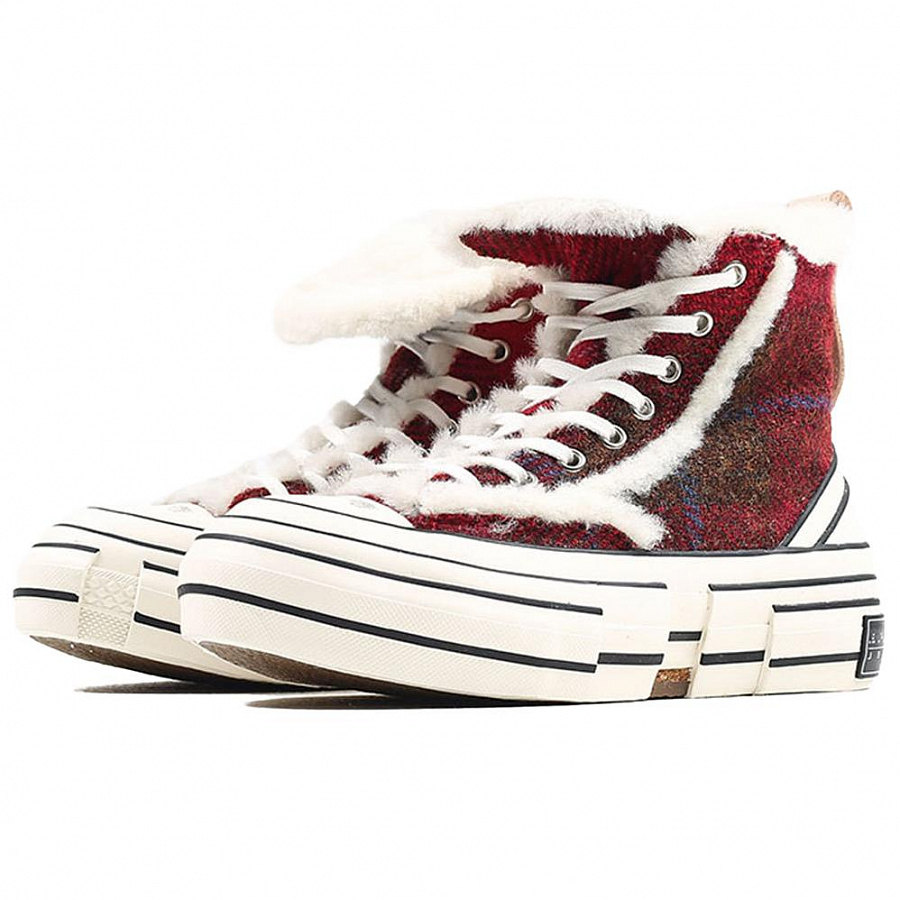 XVESSEL Skateboard Shoes Women's High-Top Red