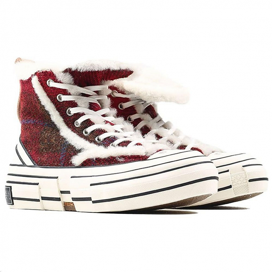 XVESSEL Skateboard Shoes Women's High-Top Red
