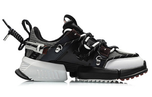 LiNing Cherry Blossom Durable Breathable Low-Top Casual Shoes Unisex Black Gray 1 2918146