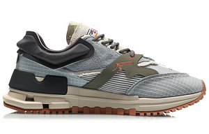 LiNing 001 Slip-Resistant Support Lightweight Low-Top Running Shoes Men's Gray Green Blue 1 2918160