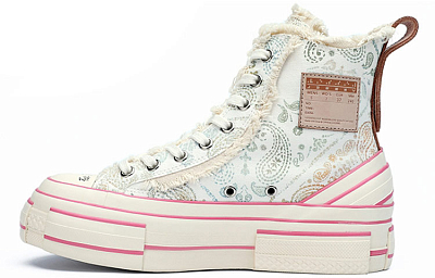 VESSEL G.O.P. Highs Paisley Fluorescence Skateboard Shoes Unisex White