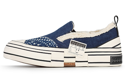 INK·CHEN x VESSEL Slip On Low-Top Canvas Shoes Unisex Blue