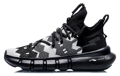 Neil Barrett X LiNing Essence 2.3 Vintage Basketball Shoes Women's Mid-Top Black/White