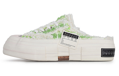 VESSEL G.O.P. Slip On 'Grass Tweed' Low-Top Canvas Shoes Unisex Verdant Green