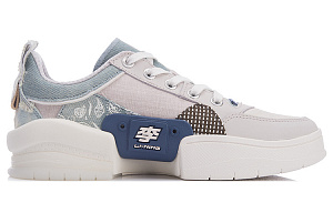 LiNing Wave Zen Anti-Slip Wear-Resistant Lightweight Breathable Low-Top Skateboard Shoes Men's Gray Blue 1 2920571