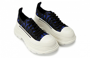 Alexander McQueen Tread Slick Low Lace Up Blue Black Women's 1 2920806