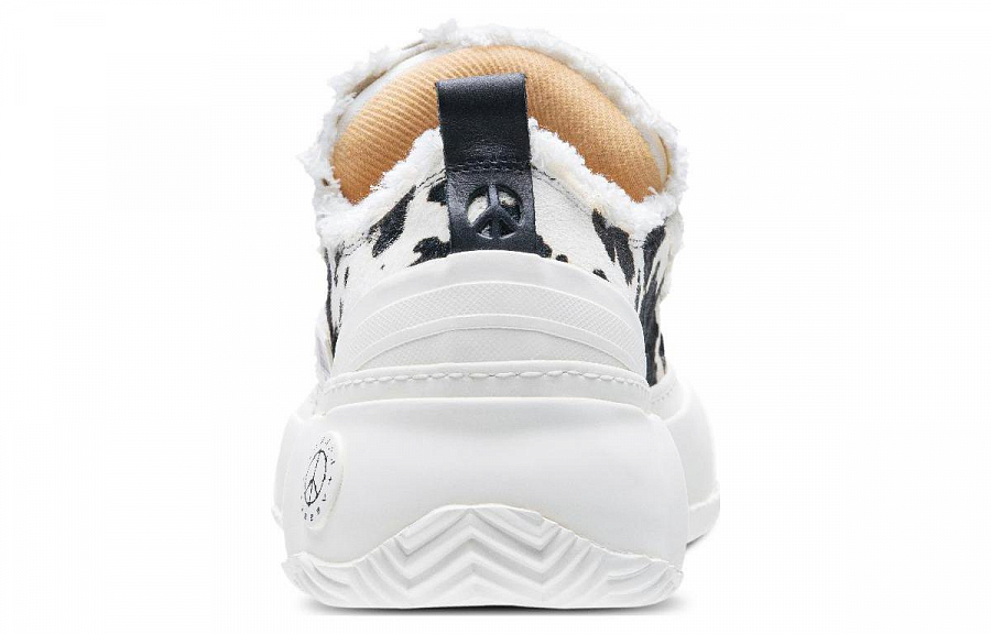 VESSEL G.O.P. 2.0 Marshmallow Lows Cow Print Low-Top Canvas Shoes Unisex Black White