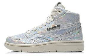 LiNing 937 Deluxe Hi High-Top Vintage Basketball Shoes Women's Silver