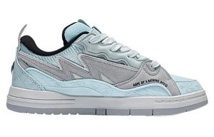Aape x LiNing Wave Anti-Slip Wear-Resistant Low-Top Skateboard Shoes Women's Gray Blue 1 2921458