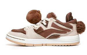 LINE FRIENDS x LiNing Wave Pro Slip Resistant, Abrasion Resistant, Lightweight Low top Skateboard Shoes Women's Brown 1 2921501
