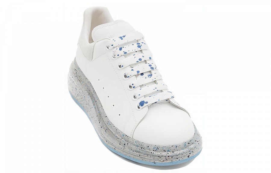 Alexander McQueen Oversized White Splatter Blue