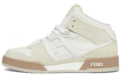 FENDI Match High-Top Stylish Skateboarding Shoes Men's White