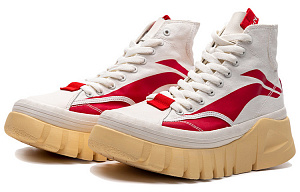 LiNing Wave BOOT Non-slip Lightweight High-Top Chunky Sneakers Men's White Red 1 2923128