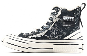 VESSEL G.O.P. High Paisley Anti-Slip And Wear-Resistant Coverage High-Top Skateboard Shoes Unisex Multicolor