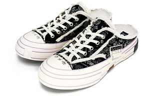 VESSEL G.O.P. Slip On Paisley Anti Slip Wear Resistant Low Top Skateboard Shoes Unisex Black White 1 2923531