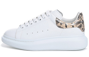 Alexander McQueen Oversized Sneaker Snakeskin Low Top Skateboard Shoes Men's White