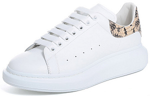 Alexander McQueen Oversized Sneaker Snakeskin Low Top Skateboard Shoes Men's White 1 2923817
