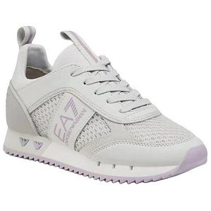 EMPORIO ARMANI EA7 Abrasion Resistant Low Top Casual Shoes Women's Gray Purple 1 2923854