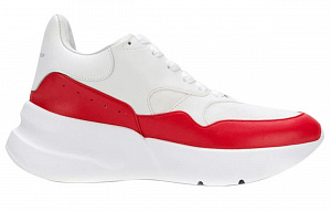 Alexander McQueen Oversized Runner In Nappa Calf Leather 'White Red' Women's 1 2923931
