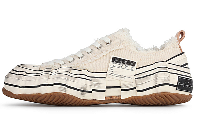 XVESSEL Canvas Shoes Unisex Low-Top Ecru/Brown