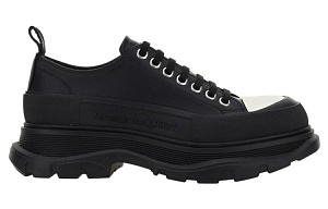 Alexander McQueen Tread Slick Lace Up Shoes 'Black White Toe' 1 2924802