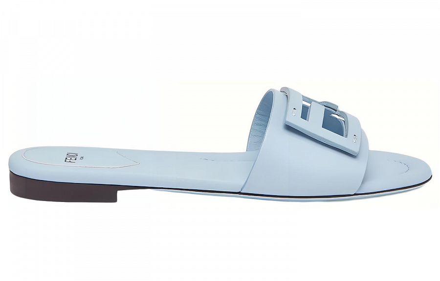 FENDI Baguette Slide Slippers Women's Light Blue купить в интернет-магазине Yoocart с быстрой доставкой по России.