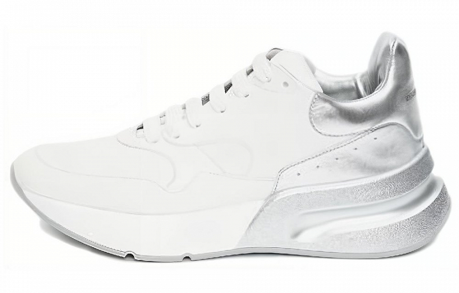 Alexander McQueen Oversized Cushioning Low-Top Casual Shoes Men's White Silver