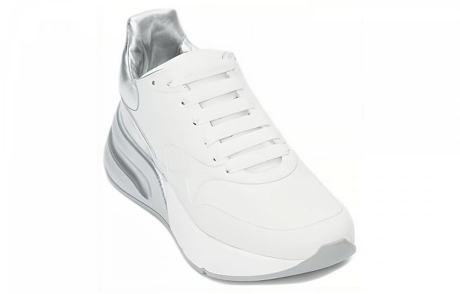 Alexander McQueen Oversized Cushioning Low-Top Casual Shoes Men's White Silver