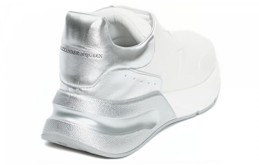 Alexander McQueen Oversized Cushioning Low-Top Casual Shoes Men's White Silver