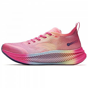 ANTA Running Shoes Women's Low top Fluorescent Cold Peach Pink/Gentian Pink/Aqua Sky Blue/Egg White Color