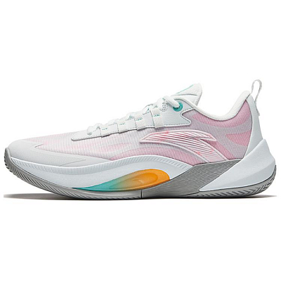 Anta Instantaneous 1 Cushioning Wear-Resistant Low-Top Basketball Shoes Men's White Pink