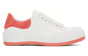 Alexander McQueen Deck Skate Plimsoll Lace Up 'White Coral' Women's 1 2925738