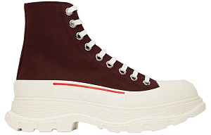 Alexander McQueen Tread Slick Boots 'Burgundy White' 1 2926025