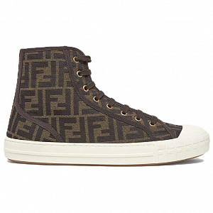 FENDI Domino High Top Stylish Skateboarding Shoes Men's Brown 1 2926088