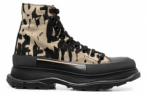 Alexander McQueen Graffiti Tread Slick Boot Beige Black 1 2926125