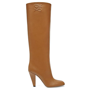 FENDI Knee High Boots 9.5cm Women's Brown 1 2926424