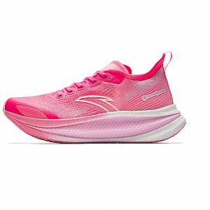 Anta Cushioned Wear Resistant Breathable Low Top Full Length Carbon Plate Running Shoes Women's Red Pink