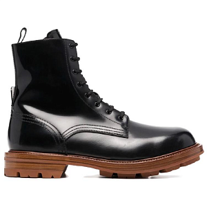 Alexander McQueen Leather Boots Black Brown 1 2926698