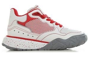 Alexander McQueen Court Trainer Abrasion-Resistant Low-Top Sports Casual Shoes Men's White Red 1 2927216