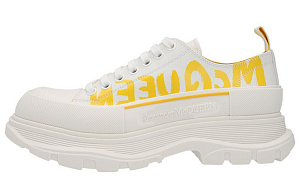 Alexander McQueen Tread Slick Low Lace Up Graffiti White Yellow Pop