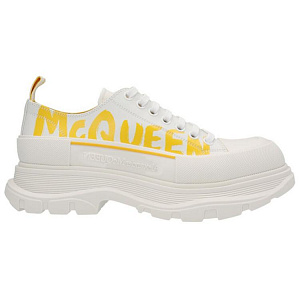 Alexander McQueen Tread Slick Low Lace Up Graffiti White Yellow Pop 1 2927293