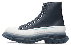 Alexander McQueen Tread Slick Boot Navy White Women's